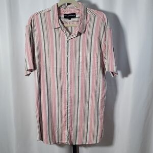Molokai Surf Co. Pink and Green Striped Shirt